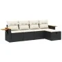 Set de muebles de jardín 5 pzas y cojines ratán sintético negro by , Garden sets - Ref: Foro24-3265501, Price: 307,12 €, Disc...