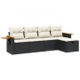Set de muebles de jardín 5 pzas y cojines ratán sintético negro by , Garden sets - Ref: Foro24-3265501, Price: 308,73 €, Disc...