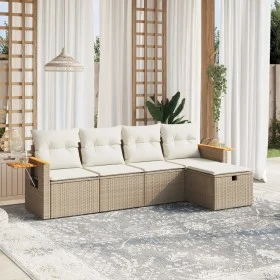 Gartensofa-Set mit 5-teiligen Kissen aus synthetischem Rattan in Beige. von , Gartensets - Ref: Foro24-3265503, Preis: 384,09...