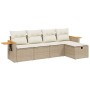 Gartensofa-Set mit 5-teiligen Kissen aus synthetischem Rattan in Beige. von , Gartensets - Ref: Foro24-3265503, Preis: 375,81...