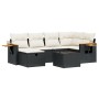 Set de comedor de jardín 7 pzas y cojines ratán sintético negro by , Garden sets - Ref: Foro24-3265522, Price: 417,04 €, Disc...