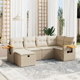 Gartensofa-Set mit 6-teiligen Kissen aus synthetischem Rattan in Beige. von , Gartensets - Ref: Foro24-3265517, Preis: 477,15...