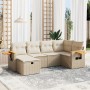 Juego de sofás jardín con cojines 6 pzas ratán sintético beige by , Garden sets - Ref: Foro24-3265517, Price: 459,17 €, Disco...