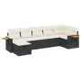 Set de comedor de jardín 7 pzas y cojines ratán sintético negro by , Garden sets - Ref: Foro24-3265529, Price: 433,53 €, Disc...