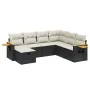 Garten-Essgruppe 7-teilig mit schwarzen Polstern aus synthetischem Rattan von , Gartensets - Ref: Foro24-3265543, Preis: 434,...