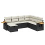 Set de comedor de jardín 7 pzas y cojines ratán sintético negro by , Garden sets - Ref: Foro24-3265543, Price: 409,80 €, Disc...