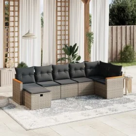 7-teiliges Gartensofa-Set mit grauen PE-Rattan-Kissen. von , Gartensets - Ref: Foro24-3265316, Preis: 406,05 €, Rabatt: %
