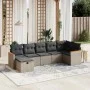 Set de sofás de jardín 7 piezas con cojines ratán PE gris by , Garden sets - Ref: Foro24-3265316, Price: 406,05 €, Discount: %