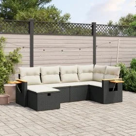 Set de sofás de jardín 6 piezas y cojines ratán sintético negro by , Garden sets - Ref: Foro24-3265515, Price: 380,18 €, Disc...