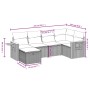 6-teiliges Gartensofa-Set und Kissen aus schwarzem Kunststoff-Rattan. von , Gartensets - Ref: Foro24-3265515, Preis: 376,19 €...