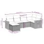 6-teiliges Gartensofa-Set und Kissen aus schwarzem Kunststoff-Rattan. von , Gartensets - Ref: Foro24-3265515, Preis: 380,18 €...