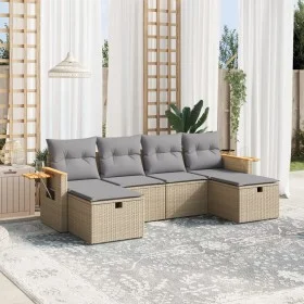 Juego de sofás jardín con cojines beige mezcla 6 pzas ratán PE by , Garden sets - Ref: Foro24-3265560, Price: 369,32 €, Disco...