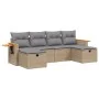 Juego de sofás jardín con cojines beige mezcla 6 pzas ratán PE by , Garden sets - Ref: Foro24-3265560, Price: 369,32 €, Disco...