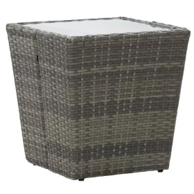 Couchtisch aus PE-Rattan und grauem Hartglas, 41,5 x 41,5 x 43 cm von vidaXL, Gartentische - Ref: Foro24-46196, Preis: 56,23 ...