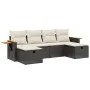 Set de sofás de jardín 6 piezas y cojines ratán sintético negro by , Garden sets - Ref: Foro24-3265557, Price: 352,34 €, Disc...