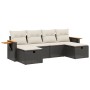 Set de sofás de jardín 6 piezas y cojines ratán sintético negro by , Garden sets - Ref: Foro24-3265557, Price: 354,64 €, Disc...