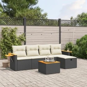 Set de sofás de jardín 6 piezas y cojines ratán sintético negro by , Garden sets - Ref: Foro24-3265508, Price: 348,07 €, Disc...