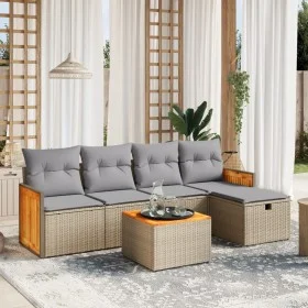 Juego de sofás jardín con cojines beige mezcla 6 pzas ratán PE by , Garden sets - Ref: Foro24-3265728, Price: 363,48 €, Disco...