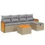Juego de sofás jardín con cojines beige mezcla 6 pzas ratán PE by , Garden sets - Ref: Foro24-3265728, Price: 363,48 €, Disco...