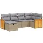 Juego de sofás jardín con cojines beige mezcla 6 pzas ratán PE by , Garden sets - Ref: Foro24-3265735, Price: 397,13 €, Disco...