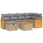 Juego de sofás jardín con cojines beige mezcla 7 pzas ratán PE by , Garden sets - Ref: Foro24-3265742, Price: 438,15 €, Disco...