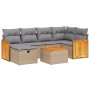 Juego de sofás jardín con cojines beige mezcla 7 pzas ratán PE by , Garden sets - Ref: Foro24-3265742, Price: 417,84 €, Disco...