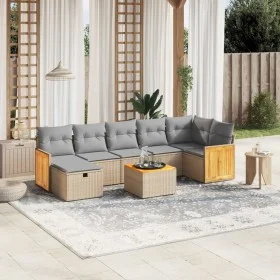 Juego de sofás jardín con cojines beige mezcla 8 pzas ratán PE by , Garden sets - Ref: Foro24-3265756, Price: 500,35 €, Disco...