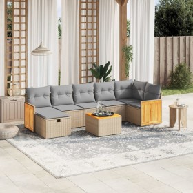 Juego de sofás jardín con cojines beige mezcla 8 pzas ratán PE de , Conjuntos de jardín - Ref: Foro24-3265756, Precio: 473,19...