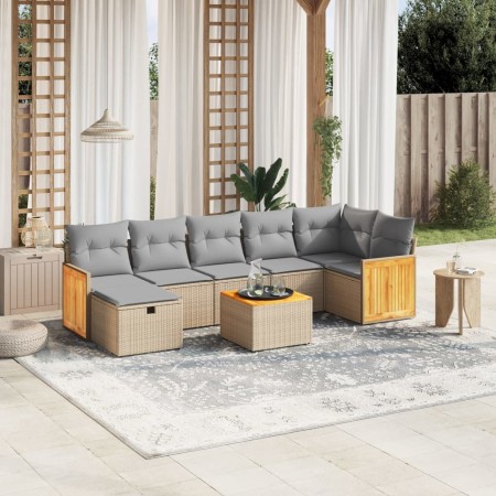 Gartensofa-Set mit 8-teiligen beigen Kissen aus PE-Rattan-Mischung. von , Gartensets - Ref: Foro24-3265756, Preis: 473,19 €, ...