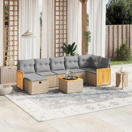 Juego de sofás jardín con cojines beige mezcla 8 pzas ratán PE by , Garden sets - Ref: Foro24-3265756, Price: 500,35 €, Disco...