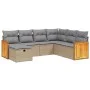 Juego de sofás jardín con cojines beige mezcla 7 pzas ratán PE by , Garden sets - Ref: Foro24-3265763, Price: 454,79 €, Disco...