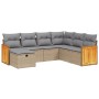 Juego de sofás jardín con cojines beige mezcla 7 pzas ratán PE by , Garden sets - Ref: Foro24-3265763, Price: 430,05 €, Disco...