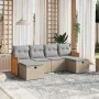 Juego de sofás jardín con cojines beige mezcla 6 pzas ratán PE by , Garden sets - Ref: Foro24-3265777, Price: 370,02 €, Disco...