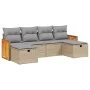 Juego de sofás jardín con cojines beige mezcla 6 pzas ratán PE by , Garden sets - Ref: Foro24-3265777, Price: 370,02 €, Disco...