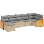 Juego de sofás jardín con cojines beige mezcla 7 pzas ratán PE by , Garden sets - Ref: Foro24-3265749, Price: 430,05 €, Disco...