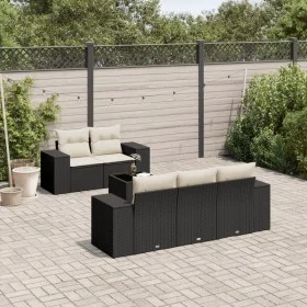 Set de sofás de jardín 6 piezas y cojines ratán sintético negro by , Modular outdoor sofas - Ref: Foro24-3222295, Price: 436,...