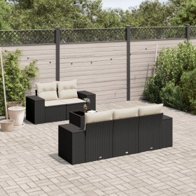 Set de sofás de jardín 6 piezas y cojines ratán sintético negro by , Modular outdoor sofas - Ref: Foro24-3222295, Price: 391,...