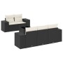 Set de sofás de jardín 6 piezas y cojines ratán sintético negro by , Modular outdoor sofas - Ref: Foro24-3222295, Price: 391,...