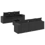 Garten-Essgruppe 7-teilig mit schwarzen Polstern aus synthetischem Rattan von , Modulare Sofas für den Außenbereich - Ref: Fo...