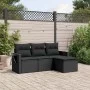 Gartensitzgruppe 4-teilig mit schwarzen Polstern aus synthetischem Rattan von , Gartensets - Ref: Foro24-3220064, Preis: 265,...