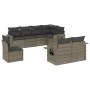 Gartensofagarnitur 8-teilig mit grauen Polstern aus synthetischem Rattan von , Gartensets - Ref: Foro24-3220439, Preis: 527,1...
