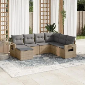 Set sofás de jardín 7 piezas y cojines ratán sintético beige by , Garden sets - Ref: Foro24-3220498, Price: 432,05 €, Discoun...