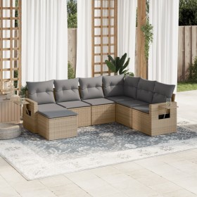 Set sofás de jardín 7 piezas y cojines ratán sintético beige by , Garden sets - Ref: Foro24-3220498, Price: 439,34 €, Discoun...