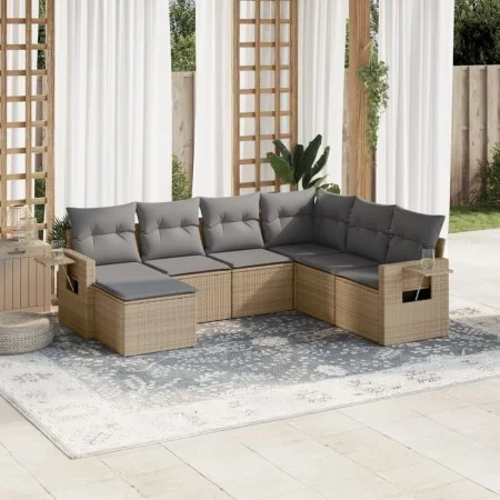 Set sofás de jardín 7 piezas y cojines ratán sintético beige by , Garden sets - Ref: Foro24-3220498, Price: 432,05 €, Discoun...