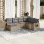 Set sofás de jardín 7 piezas y cojines ratán sintético beige by , Garden sets - Ref: Foro24-3220498, Price: 432,05 €, Discoun...