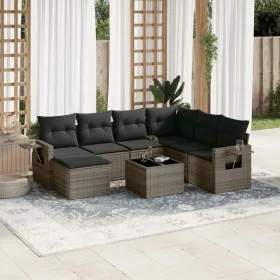 Set de sofás de jardín 8 pzas y cojines ratán sintético gris by , Garden sets - Ref: Foro24-3220509, Price: 462,23 €, Discoun...