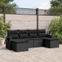 6-teiliges Gartensofa-Set und Kissen aus schwarzem Kunststoff-Rattan. von , Gartensets - Ref: Foro24-3220514, Preis: 341,16 €...