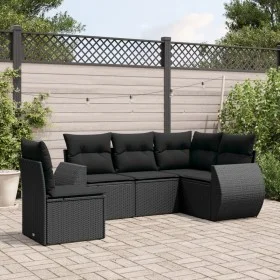 Gartenmöbel-Set, 5-teilig, mit schwarzen Polstern aus synthetischem Rattan. von , Gartensets - Ref: Foro24-3221364, Preis: 37...