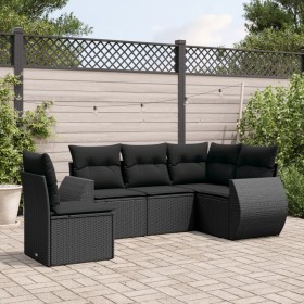 Gartenmöbel-Set, 5-teilig, mit schwarzen Polstern aus synthetischem Rattan. von , Gartensets - Ref: Foro24-3221364, Preis: 35...