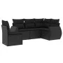 Set de muebles de jardín 5 pzas y cojines ratán sintético negro de , Conjuntos de jardín - Ref: Foro24-3221364, Precio: 378,0...